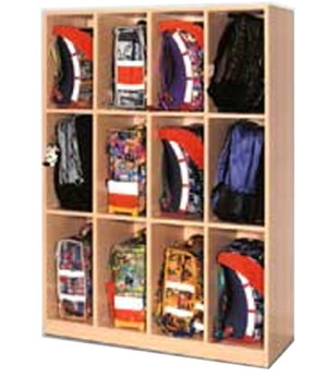 Schulranzenregal, Schulranzenschrank mit 12 Fächer
