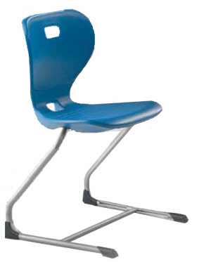 Freischwinger-Schulstuhl mit Sitzschale Kunststoff 