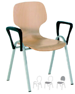 Schulungsstuhl mit Sitzschale und Armlehne
