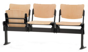 Traversenbänke mit Sitz aus buche