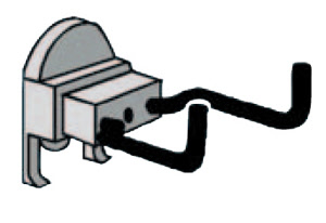 Hammer-Aufhängung  für Stahlblech-Lochwand 