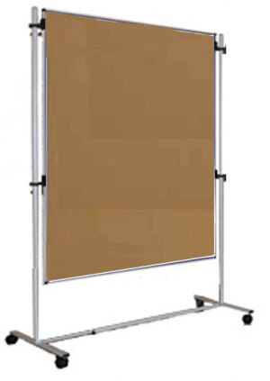 Stellwand Korkboard mit Rollgestell BxH 100x120 cm 