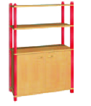 Stollenregal mit Unterschrank für Kiga, Schule, Hort. 