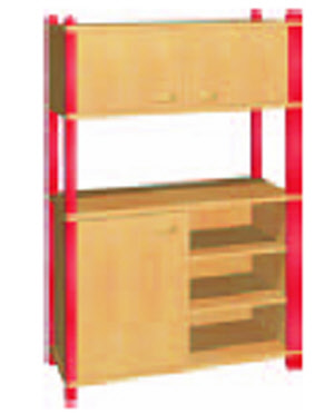 Kindergartenschrank , Stollenregal 2x Schrank