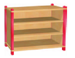 Stollenregal offen mit 2x Boden 