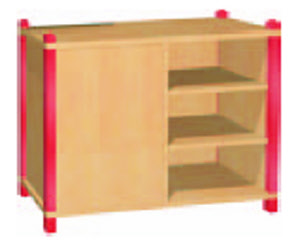 Stollenregal Mittelwand, wechselseitig offen 
