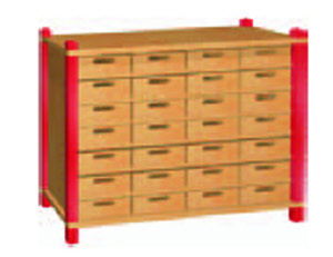 Stollenregal 28 Holzkästen