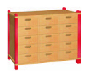 Stollenschrank 3x5 Schubkästen