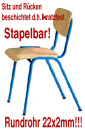 Stuhl Aula 22x2 Rundrohrgestell