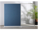 Trennwand Filz blau und Acryl mit T-Füßen