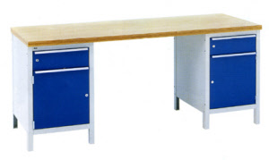 Werkbank mit 2x Schublade und Unterschrank 