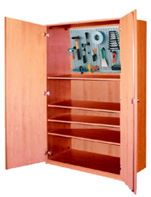 Werkraumschrank mit Stahlblech-Lochwand