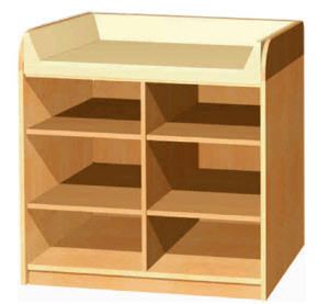 Wickelkommode mit 2x2 Fachboden