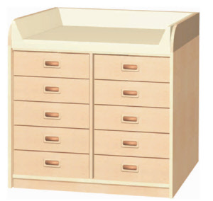 Wickelkommode mit 2x5 Schub 