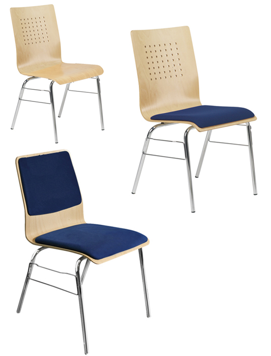 Holzschalenstühle mit Designschale