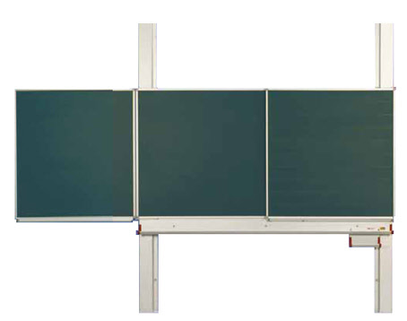Pylonenklappschiebetafeln mit grüner Tafelfläche, Kreidetafel