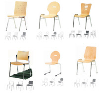 Stapelstühle mit Sitzschalen