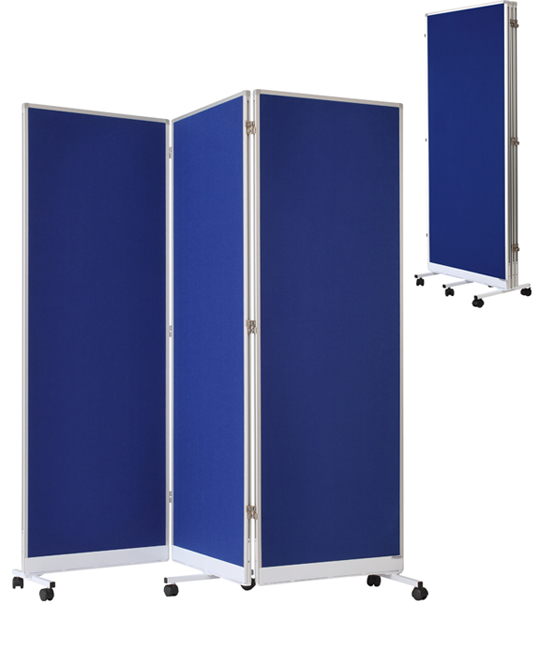 DeeDuud Raumteiler 61x168cm - Mobile Trennwand Mit Rädern In Blau