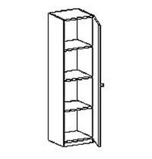 Schrank mit 1x Flügeltür 170 cm, 3 Böden