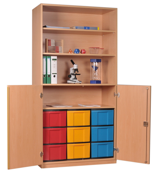 Materialschrank mit Modulboxen, Eigentumsschränke für Schulen