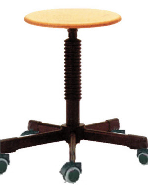 Drehspindelhocker mit Stahlfußkreuz und Rollen