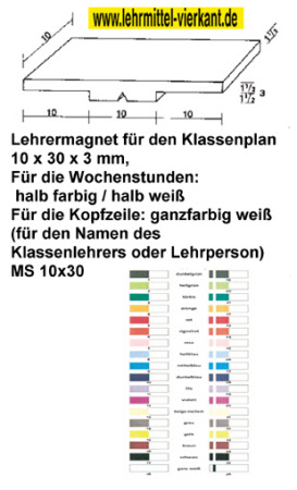 Kippmagnet Lehrermagnet HxBxT 10x30x3 mm