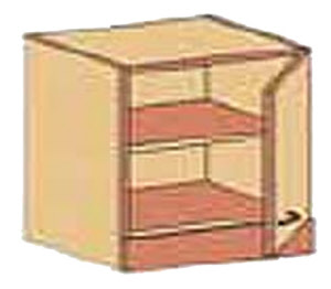Oberschrank mit Fügeltür 1 Boden HxBxT 60x45x40 cm