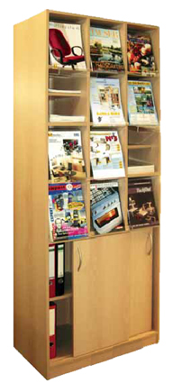 Zeitschriftenschrank mit Zeitschriftenklappen